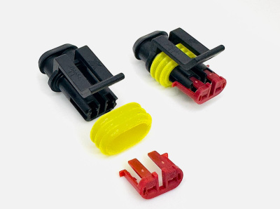 Разъем двух контактный. Литье на ТПА